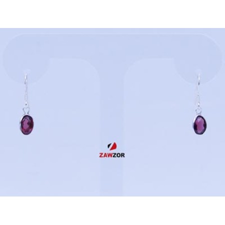 Red Garnet Silver Earrings 