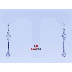 White Topaz Silver Earrings 